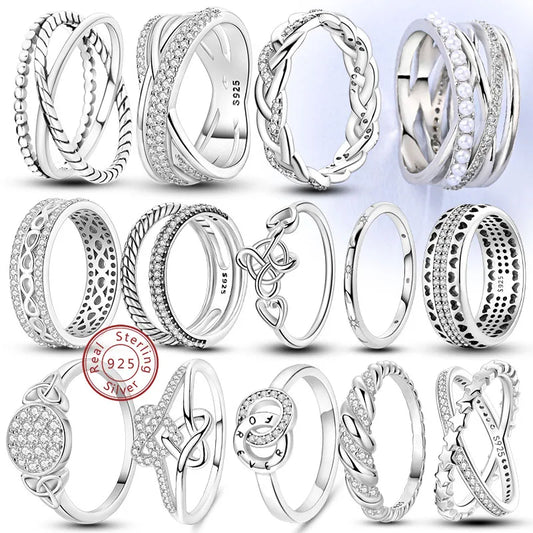 Bague Infini En Argent 925 Avec Zircon Pour Femme