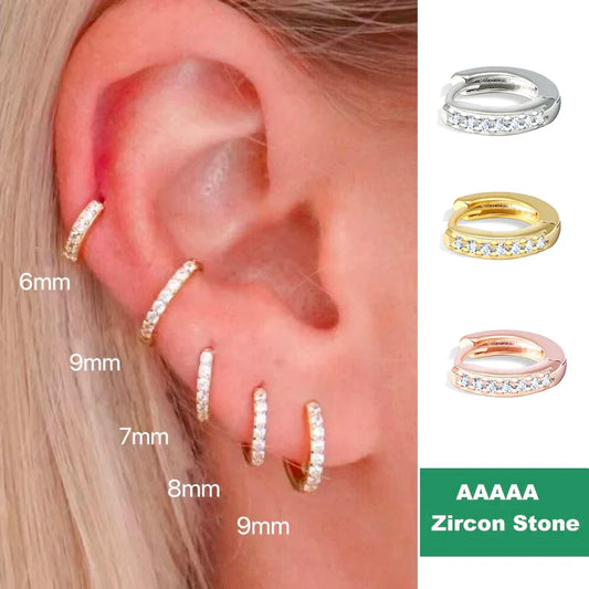 Créoles Minimalistes Acier 316L avec Zircon Cubique