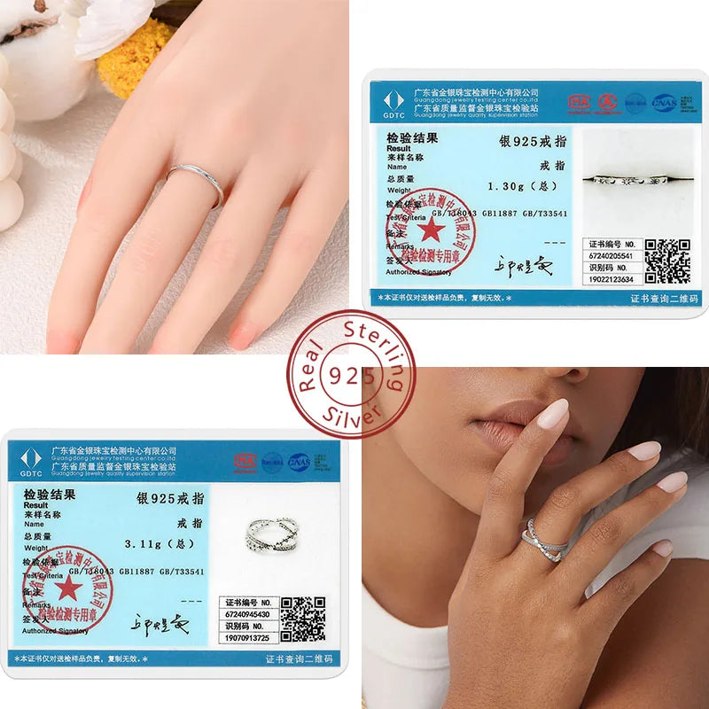 Bague Infini En Argent 925 Avec Zircon Pour Femme
